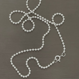 (necklace,เฉพาะสร้อย)  : BUBBLE BALL (2MM) necklace silver925 / สร้อยคอเงินแท้ สร้อยคอเม็ดบอลเงินแท้ 2mm / YOUR WISHLIST