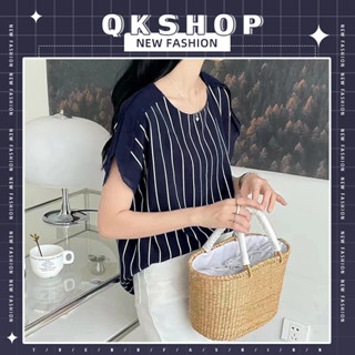 QKshop เสื้อลายทาง เกรดพรีเมี่ยม❣️ ผ้านุ่มใส่สบาย ผ้าดีมาก ไม่หด ใส่ได้ทุกโอกาสใส่ออกนอกบ้านแบบปังๆเชิดๆได้เลย ❤️‍🔥