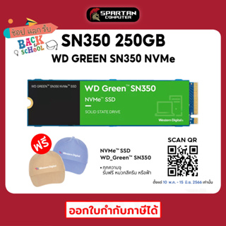 SN350 250GB WD GREEN M.2 2280 NVMe Gen3 SSD เอสเอสดี (WDSSD250GB-NVME-GREEN-3D)