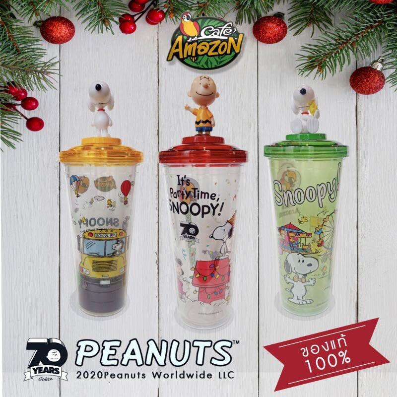 แก้วพลาสติกสองชั้น รุ่น Amazon × Peanuts Snoopy Tumbler ของแท้💯