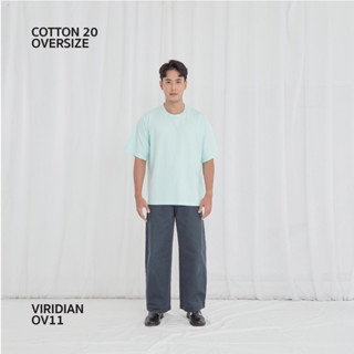 V06  เสื้อยืดสีมิ้น Cotton20 Oversize