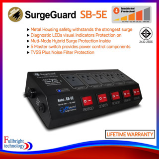 SurgeGuard SB-5E (Hybrid Surge Protector) ปลั๊กกรองไฟ ตัดไฟเกิน ลดทอนไฟกระชากและลดทอนสัญญาณรบกวน รับประกันตลอดอายุการใช้งาน