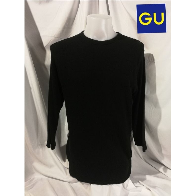 GU​ Brand_2nd hand เสื้อยืดวินเทจแขนยาว วัสดุตัวเสื้อผ้าฝ้าย​ 100​%/ Size​XL/ Bangladesh 🇧🇩/ แท้มือส