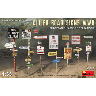 [MiniArt] 1/35 : Allied Road Signs WWll European Theatre Of Operations [MI 35608]