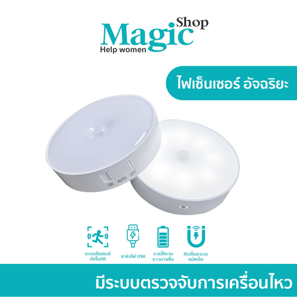 ไฟเซนเซอร์ติดผนัง ไฟเซนเซอร์อัจฉริยะ ติดตั้งง่าย ไม่ต้องเจาะผนัง SP285