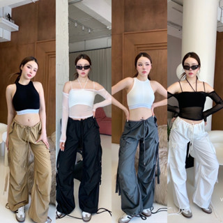 PANT 🌼 Basic cargo pant มาแล้วค้า กางเกงคาโก้สีเบสิค สีสวยทุกสีเลย ดีเทล มีกระเป๋าใช้งานได้จริง เอวยางปรับขนาดตามตัวได้