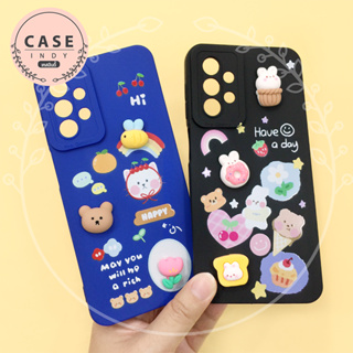 Samsung A23 A73 เคสมือถือนิ่ม TPU กันเลนส์กล้องนูนลายการ์ตูนติดอะไหล่นูน