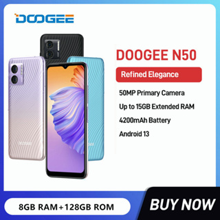 DOOGEE N50 6.52Inch HD Display Android 13 Smartphone Octa Core 8GB+128GB 50MP Camera 4200mAh Battery Fast Charging Mobil