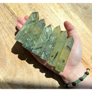 1 Pc Natural prehnite Quartz Wand Point,Mineral Specimen,prehnite Tower,Reiki Healing,Crystal Gifts,Energy crystals