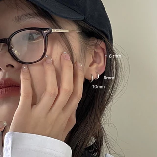 [ได้รับการรับรองเงินแท้] Suwann.na [ราคาต่อคู่] ต่างหู ต่างหูเงินแท้ ต่างหูห่วง ห่วง ห่วงหลายขนาด