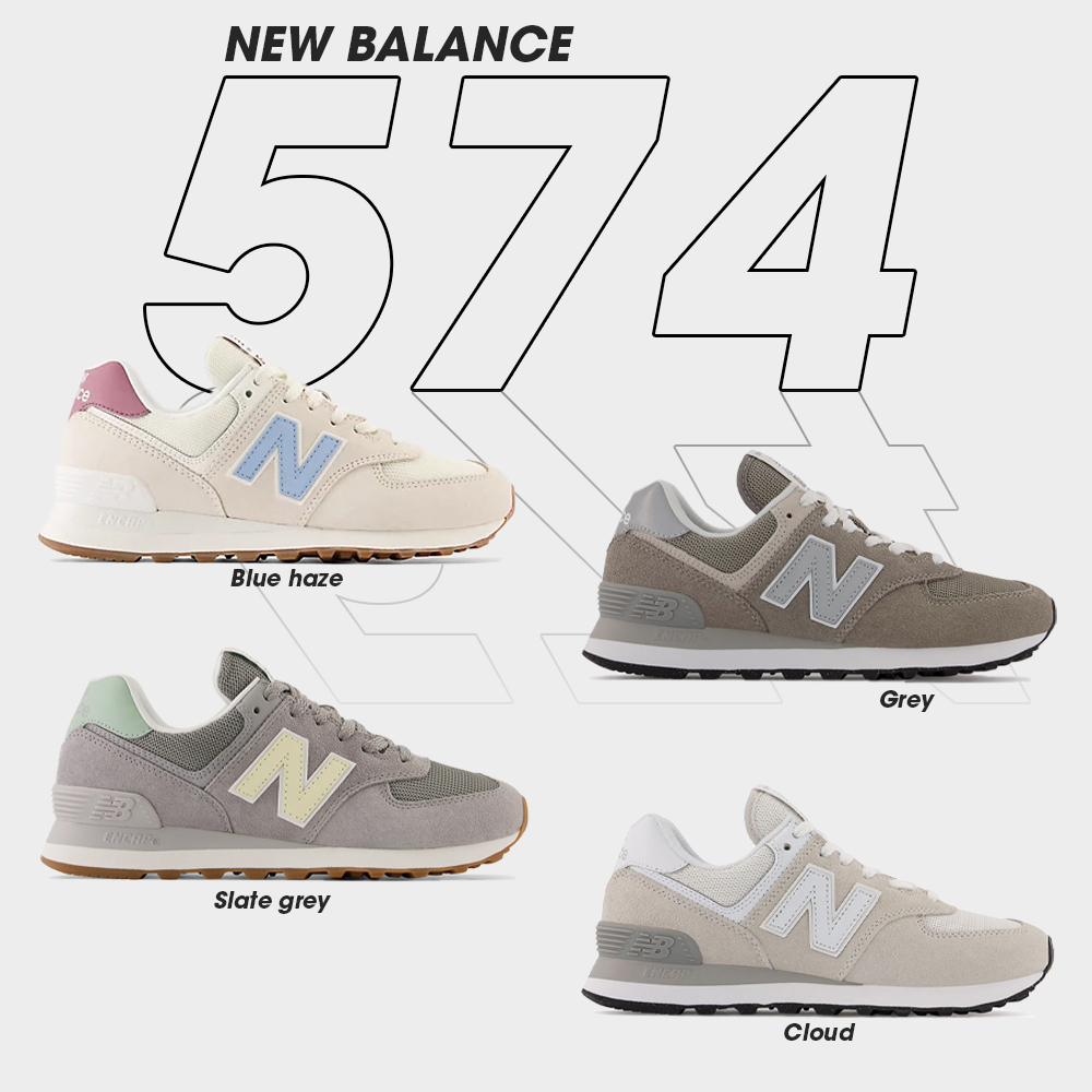 New Balance Collection รองเท้าผ้าใบ รองเท้าลำลอง สำหรับผู้หญิง W 574 LFSTY WL574EVG / WL574RB / WL574EVW / WL574RD (3290)