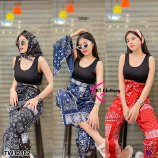 Set 3 ชิ้น เสื้อกล้าม+กางเกงขายาว+ผ้าคลุม ลายกราฟฟิก NL12882