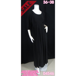 Sale++ (อก36-38) D4546 Itsy Bitsy Maxi Dressผ้าเกาหลีเนื้อดี ยืดได้นิดหน่อย ซับในตัว แขนยาว