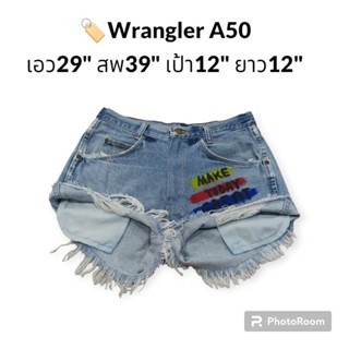 🏷️ Wrangler กางเกงยีนส์ขาสั้นเอวสูง ยีนส์เพ้นท์สี