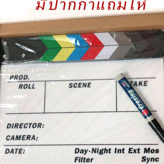 Clapper Board Acrylic Movie Action Slate Clapper Board ลูกตุ้มคณะอะคริลิค ( มีปากกาแถมให้ )