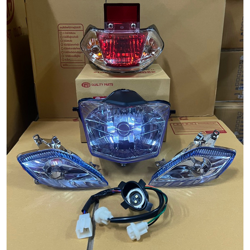 ชุดไฟWAVE125-R สีฟ้า ไฟหน้า ไฟท้าย ขั้วไฟ ไฟเลี้ยว ชุดเล็ก ชุดใหญ่
