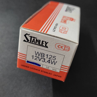 ยกกล่อง หลอดไฟ หลอดไฟเสียบ 12V 3.4W แท้ STANLEY BULB WB125 หลอดไฟไมล์ หลอดไฟหน้าปัด หลอดไฟเสียบ RC หลอดไฟ