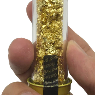 ✨ ทองคําเปลวแท้ผง 24K ขนาดผงกลาง LV-2 ทองผงหลอดเกรดพิเศษ 100% ✨ ขนาด 120mg ✨ เหมาะกับการใช้งานหลากหลายวิธีเช่นงาน Art ✨