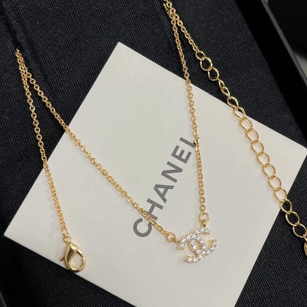 【Chanel Mini Full Diamond Double C Necklace】