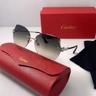 Cartier 2023 พร้อมกล่องแว่นตากันแดด เลนส์ไล่โทนสี แบรนด์หรู สไตล์วินเทจ คลาสสิก แฟชั่นสําหรับผู้ชาย ผู้หญิง