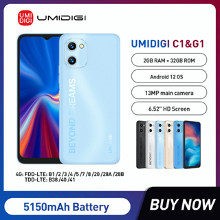 UMIDIGI C1 G1 Phone Unlocked Android Smartphone MTK6739 3GB 32GB 6.52&amp;quot; 13MP Main Camera Face ID 5150mAh Global Vers