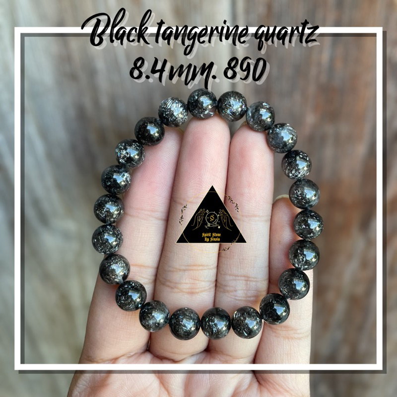 กำไลข้อมือ หินนำโชค แบล็คแทนเจอรีนควอตซ์ (Black tangerine quartz)