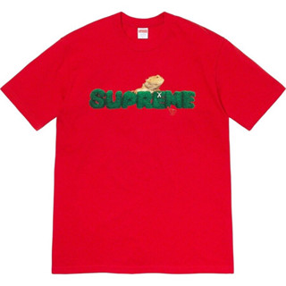 ใหม่พร้อมส่ง ของแท้ เสื้อยืด Supreme Lizard Tee Red colorway