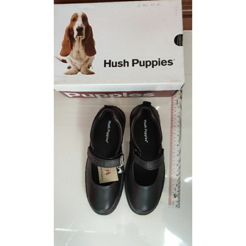 (Hush Puppies) รองเท้านักเรียน size 5/23 ซม. ฮัชพัพพี่ซ์ สีดำ เด็กผู้หญิง แถบตีนตุ๊กแก ใส่ง่าย Student Shoes