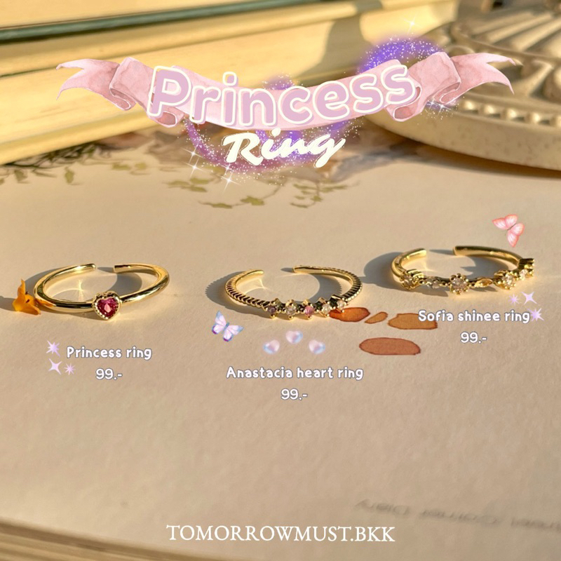 Princess Ring gold 18k plated brass