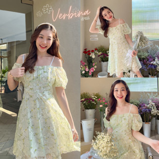 Verbina dress ⁣ เดรส แขนตุ๊กตา ลายปักดอกกุหลาบ🌿🌼