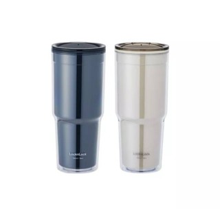 LocknLock​ แก้วน้ำแบบพกพาบนรถ Double​Wall​ Coldcup​ (ความจุ​ 900ml.)