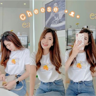 Cheese T-shirt เสื้อยืดลายชีส สีขาวมินิมอล เก็บปลายทางได้