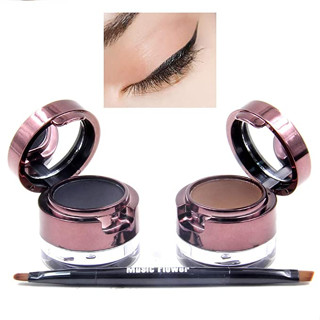 Music Flower เจลเขียนคิ้ว 2in1 แบบเจล+ฝุ่น ครบจบในเซ็ทเดียว EYEBROW&amp;EYELINER (1เซ็ตจะมีทั้งสีดำและสีน้ำตาล+แปรง)