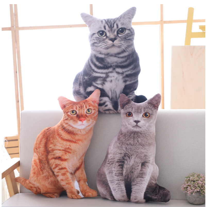(🇹🇭พร้อมส่ง)ตุ๊กตาแมว ตุ๊กตาหมา หมอนรูปแมว/หมา3D เหมือนตัวจริงเลย 50cm พร้อมส่ง