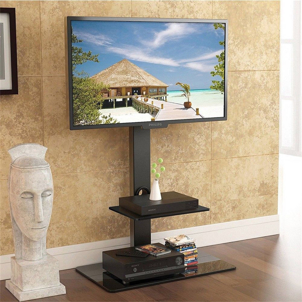 UNHO ขาแขวนตั้งพื้น สำหรับทีวี 32-65 นิ้วแบบตั้งพื้น TV Stand Mount Bracket 2 Shelves for 32 - 65 inch Plasma LCD LED