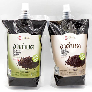 🚩ฝาจุก เทง่ายไม่หก งาดำบด (ตราไทไทแบรนด์) ไม่เติมน้ำตาล บดละเอียด Black Sesame Paste ชงเครื่องดื่ม ทาขนมปัง แยมงาดำ