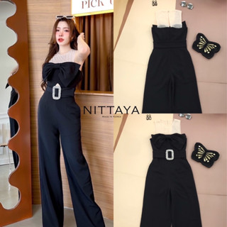 จั้มสูทขายาวแต่งซีทรู (D072) Nittaya