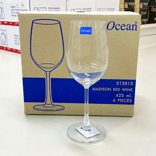 [กล่อง 6ใบ /1015R15] แก้วไวน์แดง 425 มล l Ocean MADISON Red Wine Glass