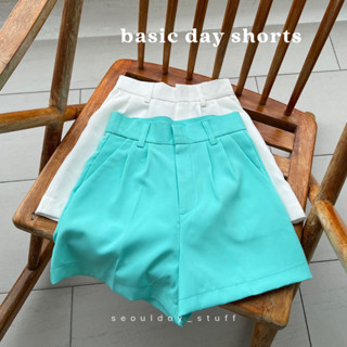 seoulday_stuff◆(BDS020) Basic Day Shorts กางเกงขาสั้นเอวสูงผู้หญิง เอว 22-33 ขาสั้นสีขาว ผ้าดีมาก แนะนำ SS