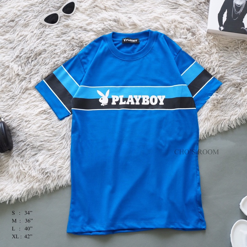 พร้อมส่ง เสื้อยืดเพย์บอย ผ้าคอตตอล งานสกรีน