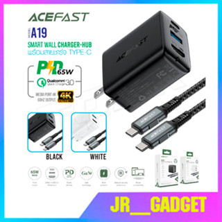 Acefast รุ่น A19 หัวชาร์จ ชาร์จเร็ว Smart Wall Charger-Hub A19 GaN PD65W US