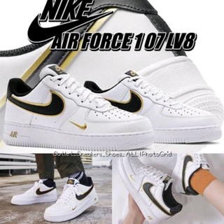 รองเท้า Nike Air Force 1 07 LV8 White Black-Metallic Gold ใส่ได้ทั้ง ชาย หญิง ส่งฟรี