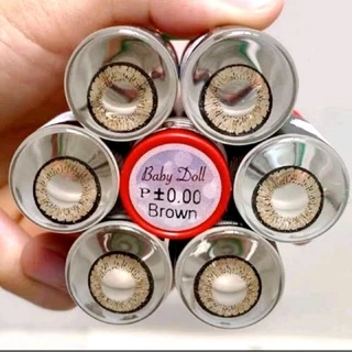 คอนแทคเลนส์ บิ๊กอาย รุ่น Baby Doll / Oilley 3 Tone สีเทา/ตาล Gray/Brown มีค่าสายตา (0.00)-(-10.00)