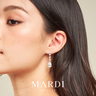 Mardi Jewelry ต่างหูเจ้าสาว Marry Pear Earrings ต่างหูเงินแท้ ต่างหูออกงาน