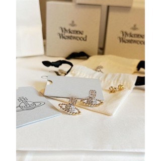 💝ตุ้มหูสุดสวยหรู💓New earring Vivienne Westwood Lina Bas platinum/gold/crystal คริสตัลสวย **สนใจแม่ค้าเช็คสต๊อกก่อนนะคะ