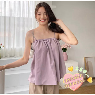 เสื้อสายเดี่ยวสีมันม่วงแบรนด์cintageมือ1