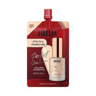 (1ซอง)MILLE รองพื้น PERFECT SKIN SERUM HYALURON FOUNDATION SPF 30 PA++ 6 g.