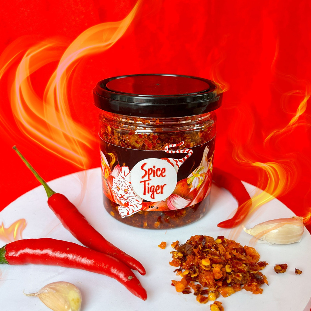 ส่งฟรี ✅ น้ำพริกกระเทียมกรอบเจ้าแรก🔥 น้ำพริกเสือเผ็ด สูตรดั้งเดิม เผ็ดมาก Spice Tiger Vegan ไม่มีส่ว