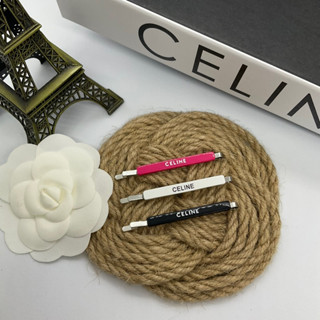 พร้อมส่งทันที 💕 Celine Monochroms Set 3 hair clip ไม้กิ๊ปติดผม ซีลีน ชุด 3 ชิ้น ขาว ชมพู ดำ สรีนลายโลโก้ ซีลีน