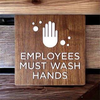 [FudFudAR] ฝุด-ฝุด-อะ ป้าย EMPLOYEES MUST WASH HAND SIGN ป้ายต้องล้างมือ พนักงานต้องล้างมือ ป้ายออฟฟิศ ป้ายโรงงาน Office